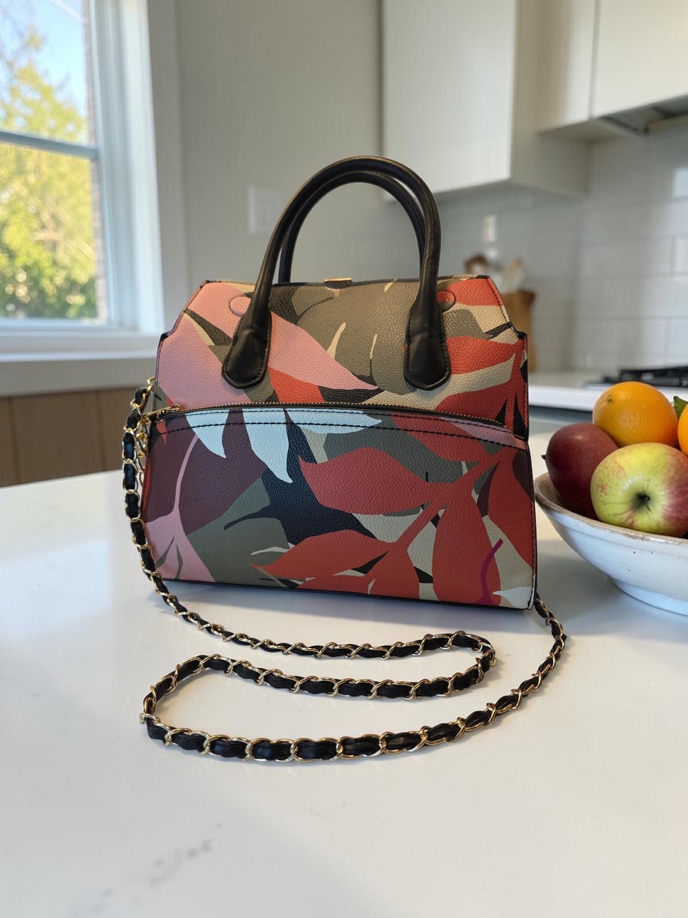 SALE!! Women's Pink Camo Print Top-Handle Bag with Chain Strap by A New Day - Picture 2 of 7